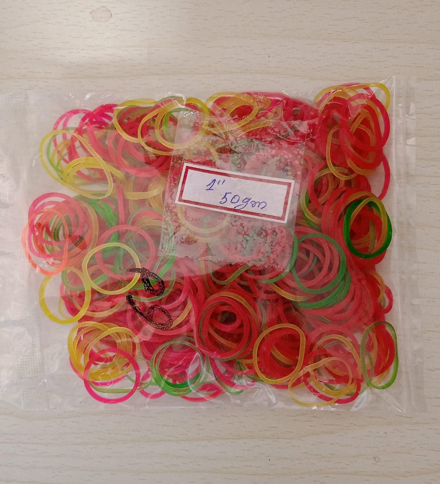 Rubber Band For Office/Home and Kitchen Accessories Item Products, Elastic Rubber Bands, Flexible Reusable Nylon Elastic Unbreakable, For Stationery, School Multicolor (1 Inch, 50 GM)