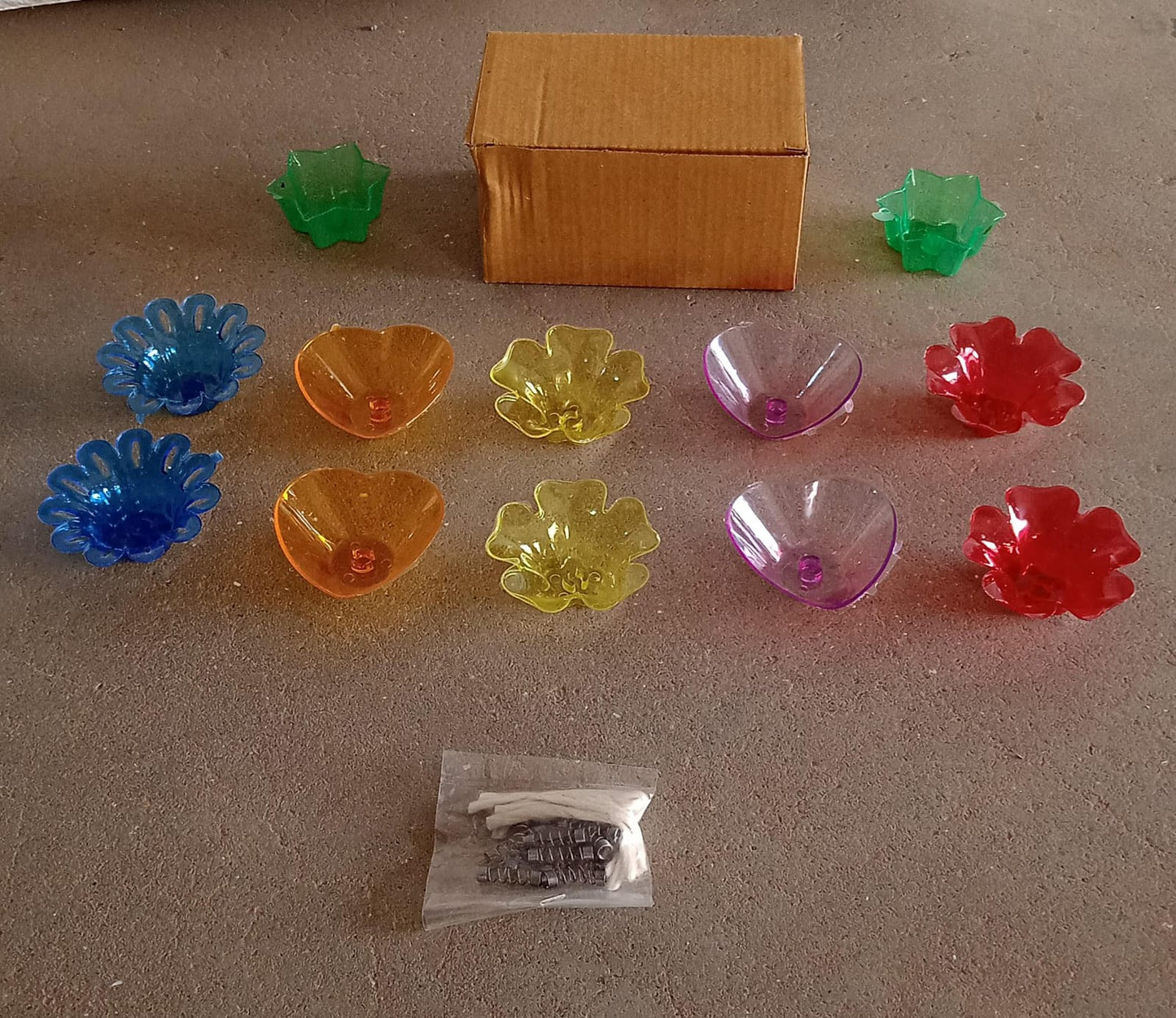 Candle Cup with Multi Shape (Multicolor) (12 Pcs Set)