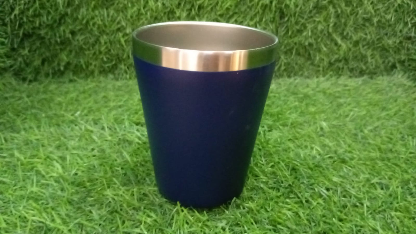 Stainless Steel Drinking Glass for Water, Milk Tea Coffee Lassi Glass Tumbler Premium Blue Glass