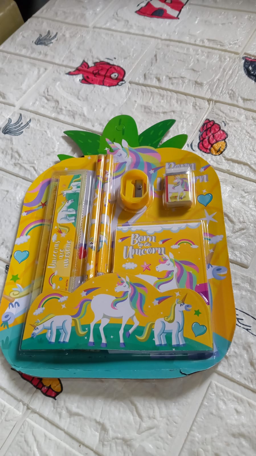 6 PC SET STATIONARY SET INCLUDING PENCIL RULER RUBBER PENCIL SHARPENER SCHOOL, OFFICE PRODUCT GIFT