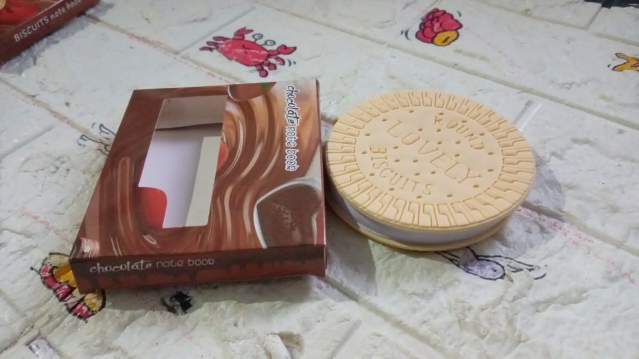 Round Chocolate Diary Notebooks Original Chocolate Smell Writing Practice Book Early Learning Copybook Premium Chocolate Book ( 1Pc Book )