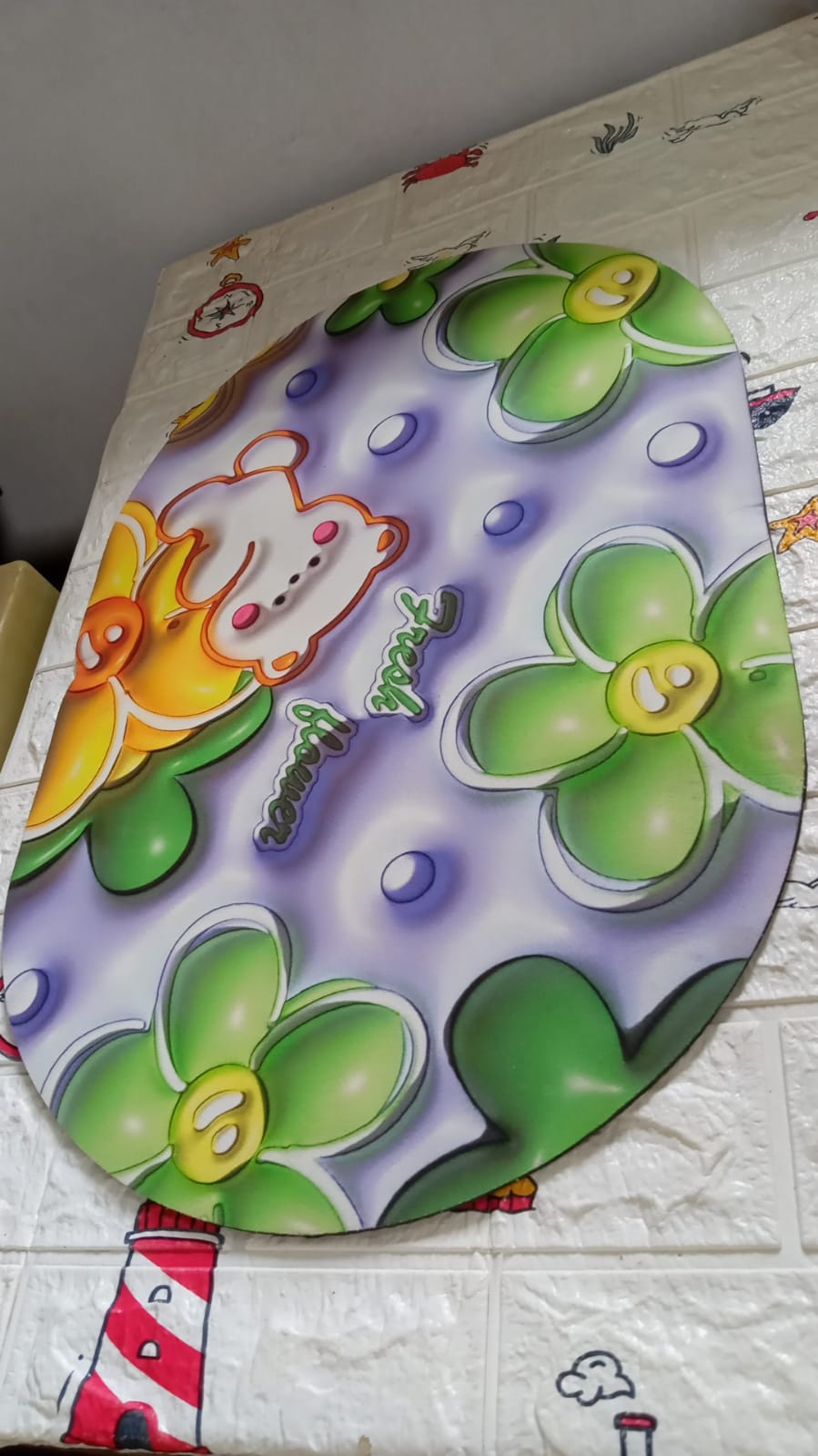 3D Visual Anti-Slip Absorbent Mat New Soft Super Absorbent Floor Mats, Cute Flowers Shower Drying Bathroom Mat