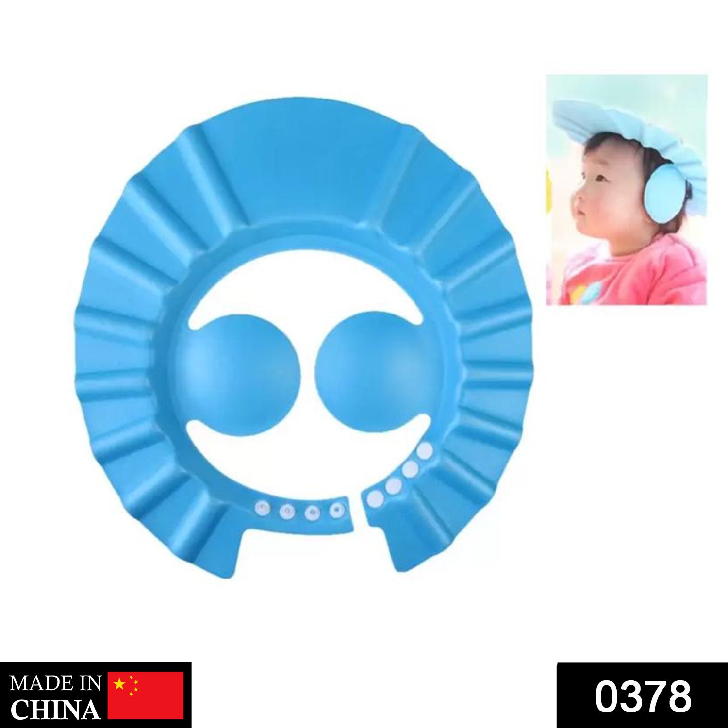 0378 Adjustable Safe Soft Baby Shower cap Sai Krupa Emart