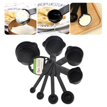 106 Plastic Measuring Cups and Spoons (8 Pcs, Black) Sai Krupa Emart