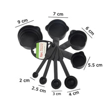106 Plastic Measuring Cups and Spoons (8 Pcs, Black) Sai Krupa Emart