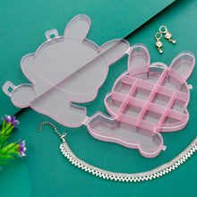 Transparent Cartoon Bear Clear Plastic Storage Box Jewelry Organizer Holder Cabinets For Small objects (1 Pc Mix Color)