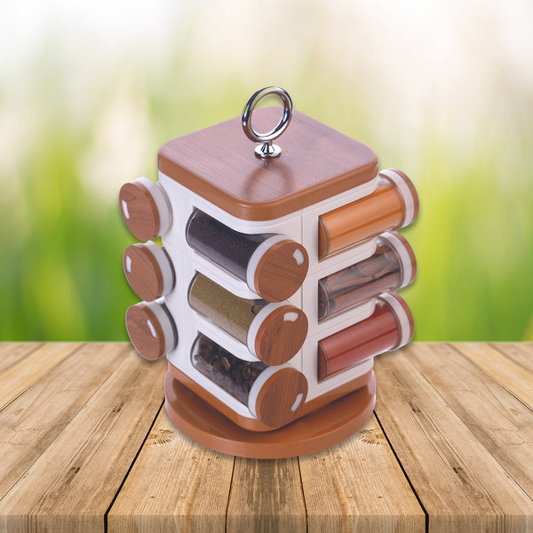 8118 Ganesh 12-Jar Revolving Spice Rack Masala Box 