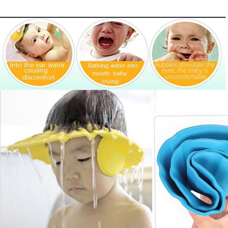 0378 Adjustable Safe Soft Baby Shower cap Sai Krupa Emart
