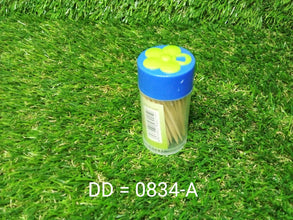 0834A Wood Double Sided Toothpicks with Clear Plastic Storage Box 