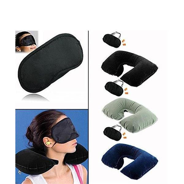 505 -3-in-1 Air Travel Kit with Pillow, Ear Buds & Eye Mask Sai Krupa Emart WITH BZ LOGO