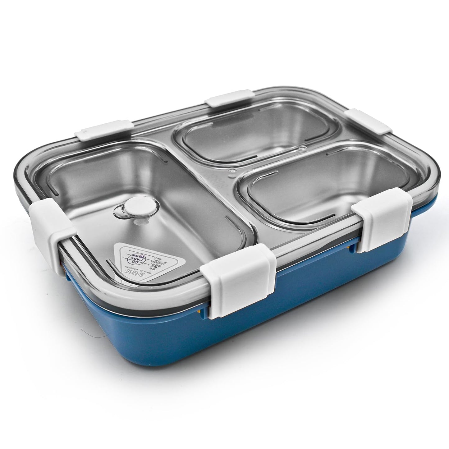 3 Compartment Transparent Stainless Steel Lunch Box for Kids, Tiffin Box, Lunch Box, Lunch Box for Kids, Insulated Lunch Box, Lunch Box for Office Women and Men, Stainless Steel Tiffin Box for Boys, Girls, School Office (Multi Color)