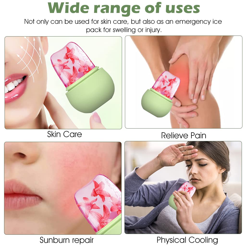 Non Slip Silicone Face Ice Cubes Easy Grip New Unique Shape ice Roller Base Reusable for Beauty  ( 1 pc )