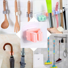 Broom Holder Wall Mounted, Mop and Broom Holder Broom Organizer Grip Clips, No Drilling, Wall Mounted Storage Rack Storage & Organization for Kitchen, Bathroom, Garden