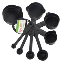 106 Plastic Measuring Cups and Spoons (8 Pcs, Black) Sai Krupa Emart