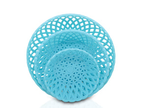 2088 Multipurpose Round Storage Plastic Basket Tray (3pcs) 