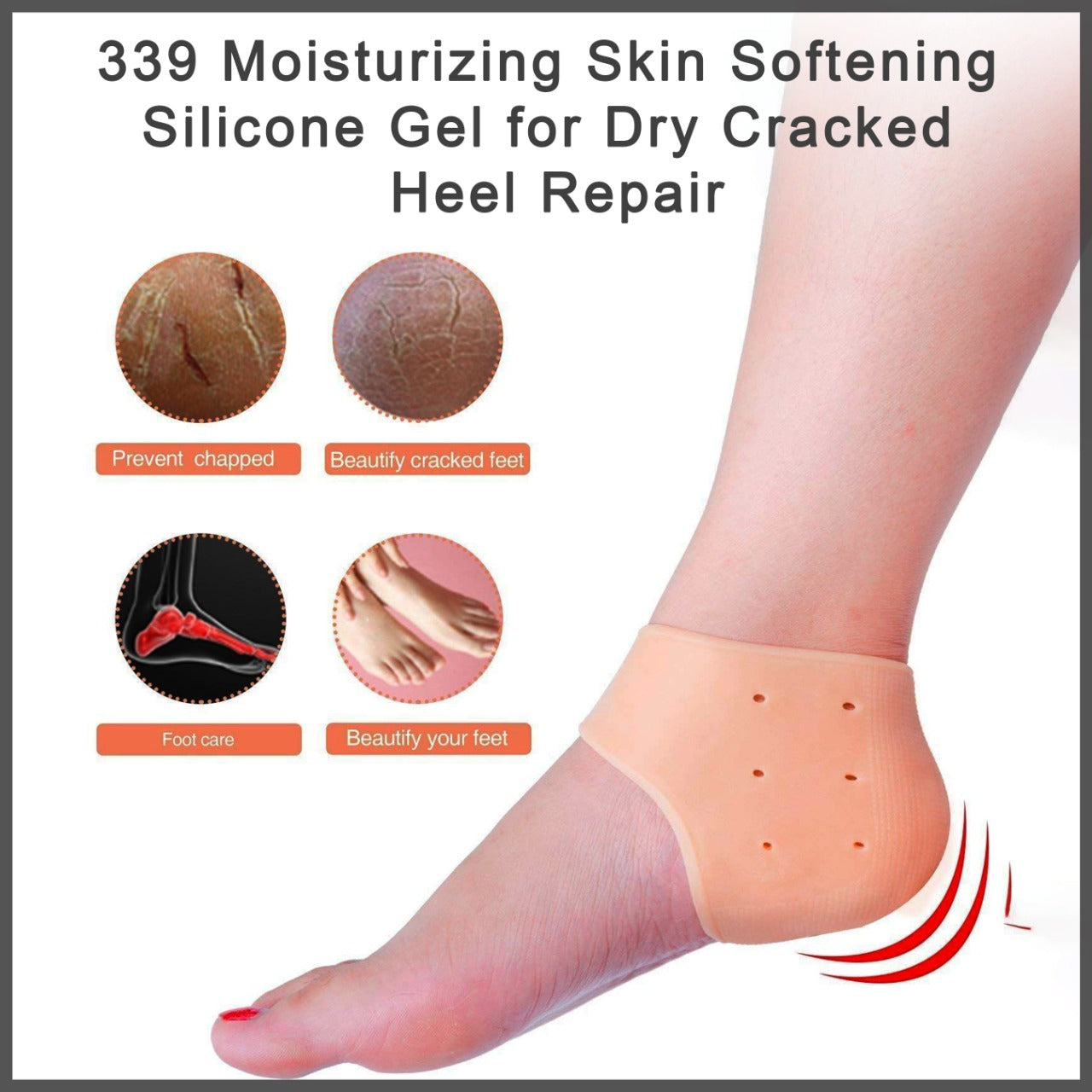 339 Moisturizing Skin Softening Silicone Gel for Dry Cracked Heel Repair (Multicolour) Sai Krupa Emart