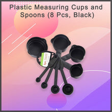 106 Plastic Measuring Cups and Spoons (8 Pcs, Black) Sai Krupa Emart