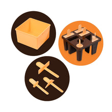 6316B  Plastic Kulfi Mould, Kulfi Moulds 8 pcs Tray Ice Cream Mould Reusable Frozen Kulfi Maker Popsicle Sticks Lolly Ice Popsicle Candy Mould for Children pink Color Brown Box 