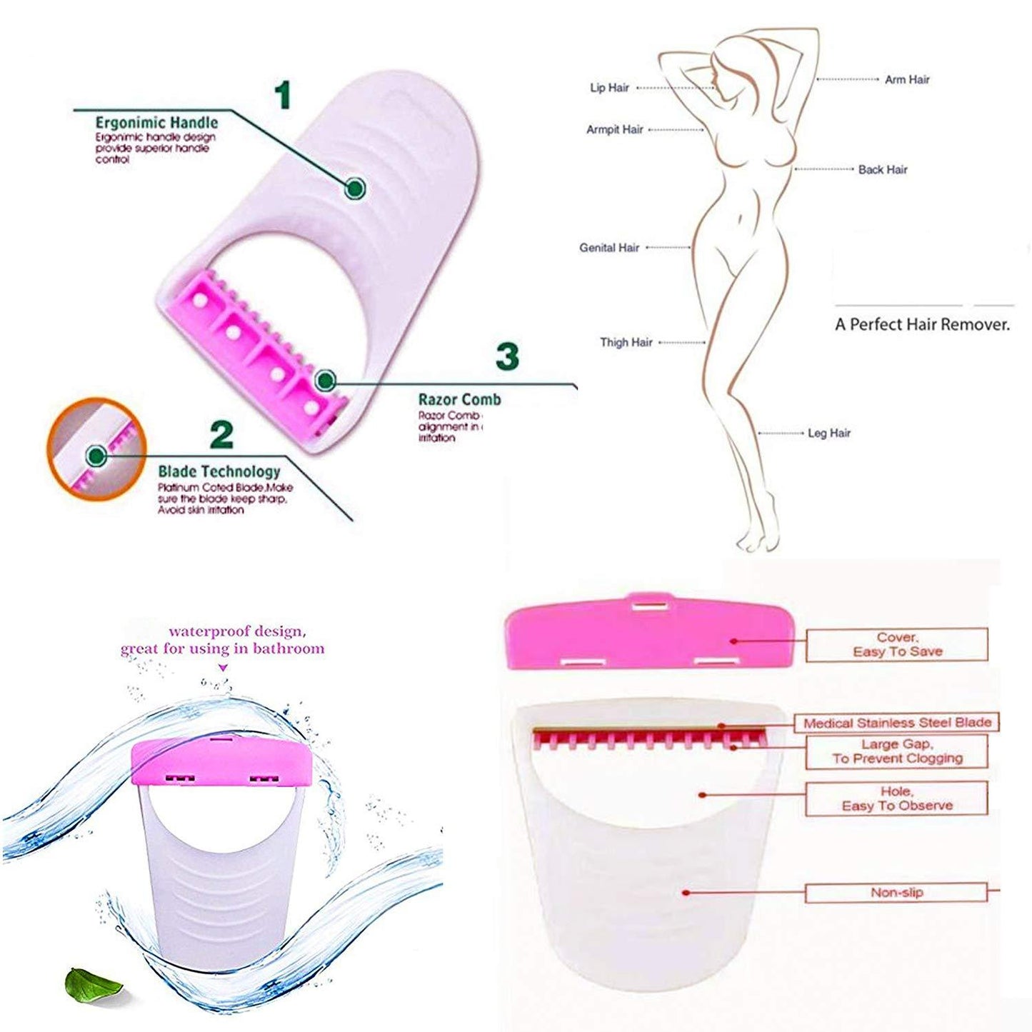 Disposable Body Skin Hair Removal Razor for Women  Pack of 6